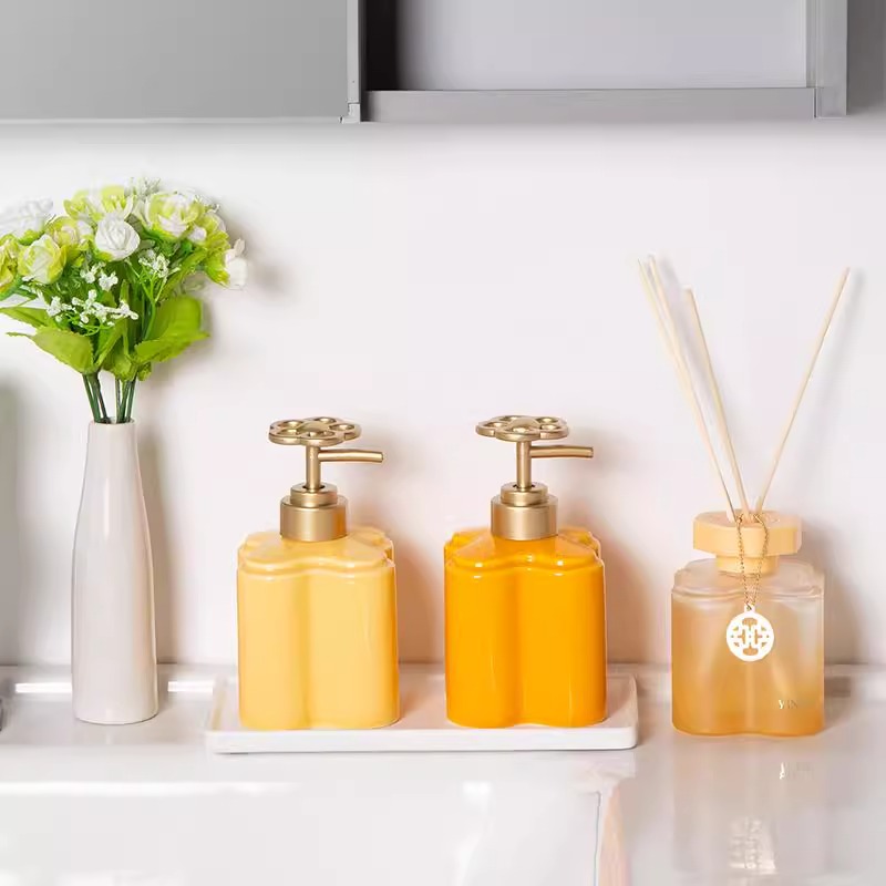 Baby Bottle Sterilizer - Nowoczesna pomarańczowa kwiatowa ceramiczna butelka na