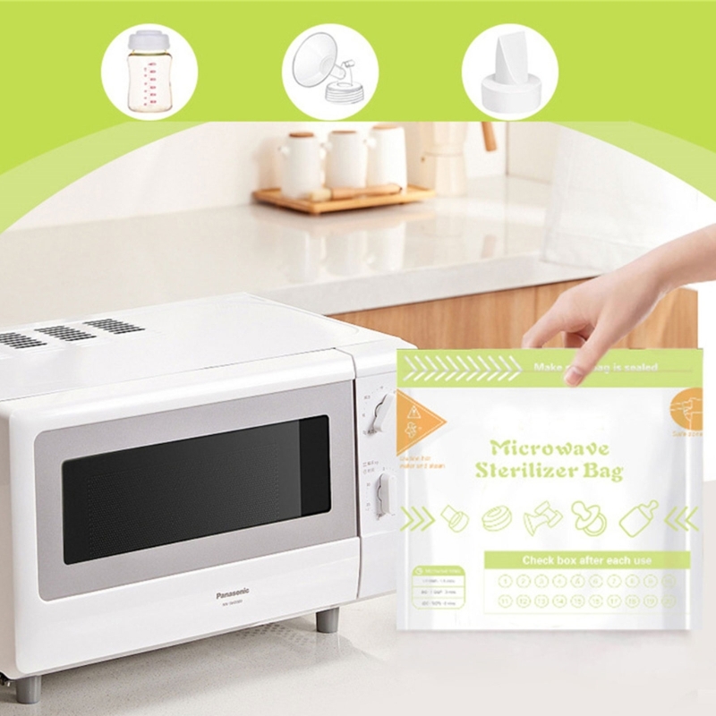 Baby Bottle Sterilizer - 10 sztuk/zestaw Wielorazowe torby do sterylizacji
